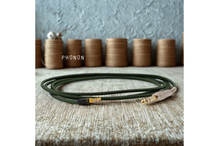 PHONON 墨綠色編織耳機線 REP-6N （單線版本)